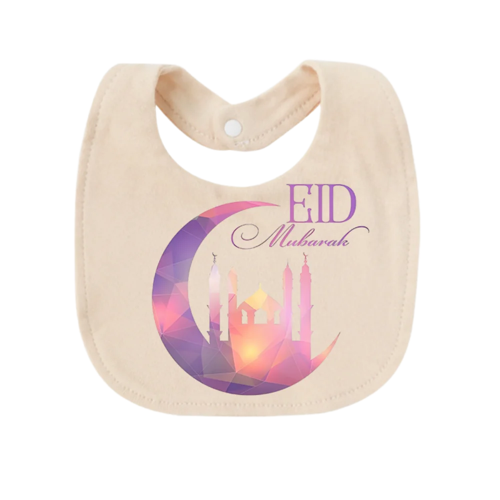 Ramadan Print Newborn Weaning Bib Double Layer Adjustable Snap Button Cute Cartoon High Quality for Muslim Baby Boy Girl