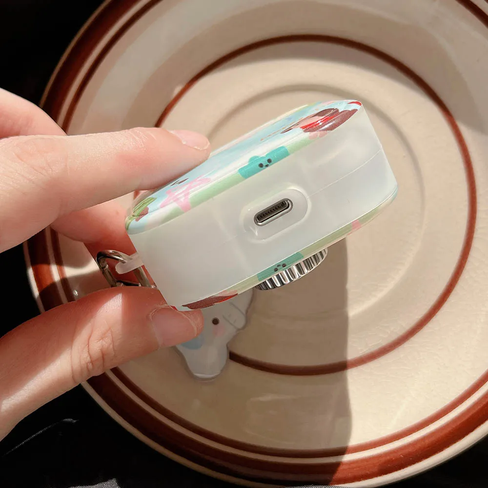 Simpatico elefante musica pendente rimbalzo magnetico interruttore aperto custodia per auricolari per Apple AirPods 1 2 3 Pro Air Pods Pro 2nd Luck Cover