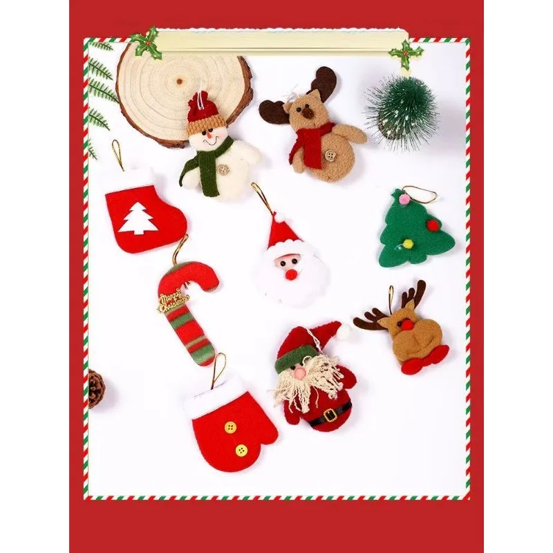 Christmas Decorations Pendants Christmas Tree Accessories Gift Bags Gingerbread Non-woven Fabric Classroom Scenes Festive Decora