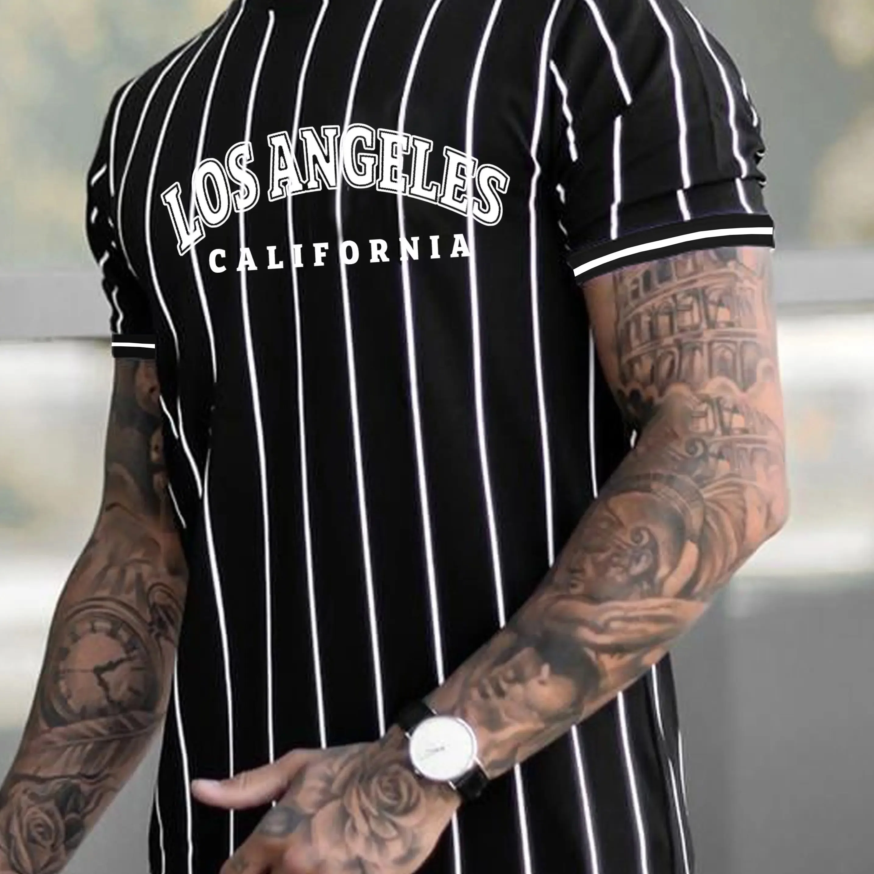 Men's T-Shirt City Name Los Angeles Chicago Alphabet 3D Printed Tee Stripe Print Retro Tops Street Trendy Tee Kids/Adult Clothes