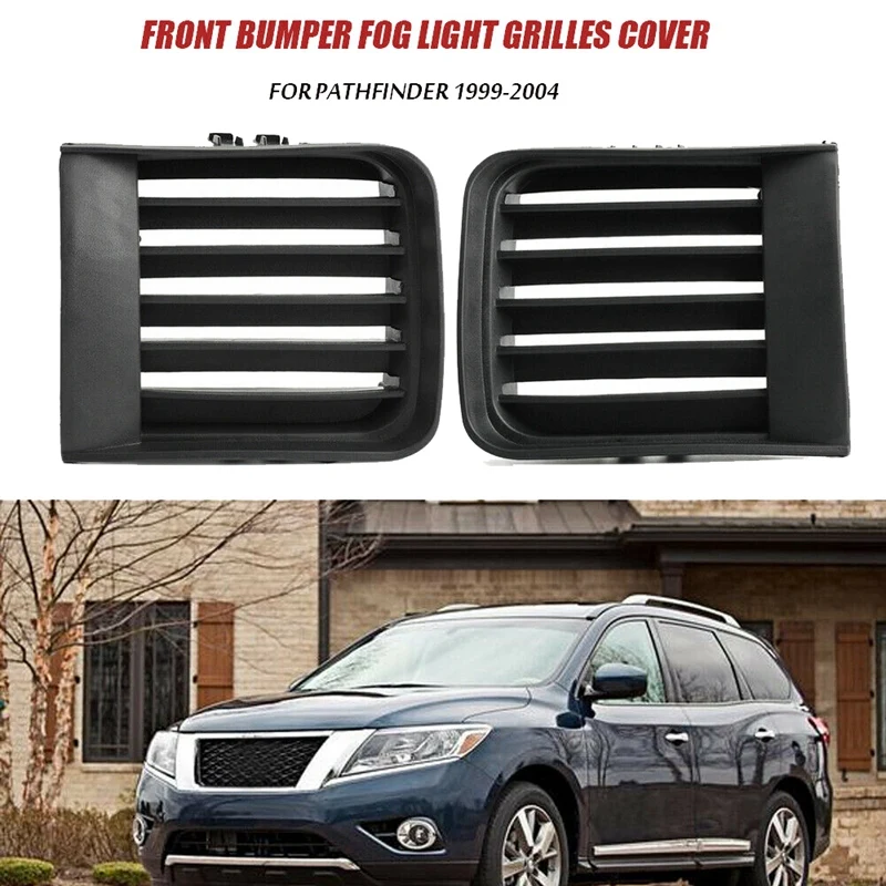 

Car Front Bumper Fog Light Grill Cover For Nissan Pathfinder R50 1999-2004-A33K