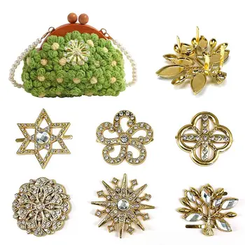 Wykwintna metalowa zapięciem na klamrę z kryształu górskiego ag torebka kapelusz dekoracja ze skóry rękodzieła pleciona torba akcesoria sprzętowe dekoracja z wisiorków