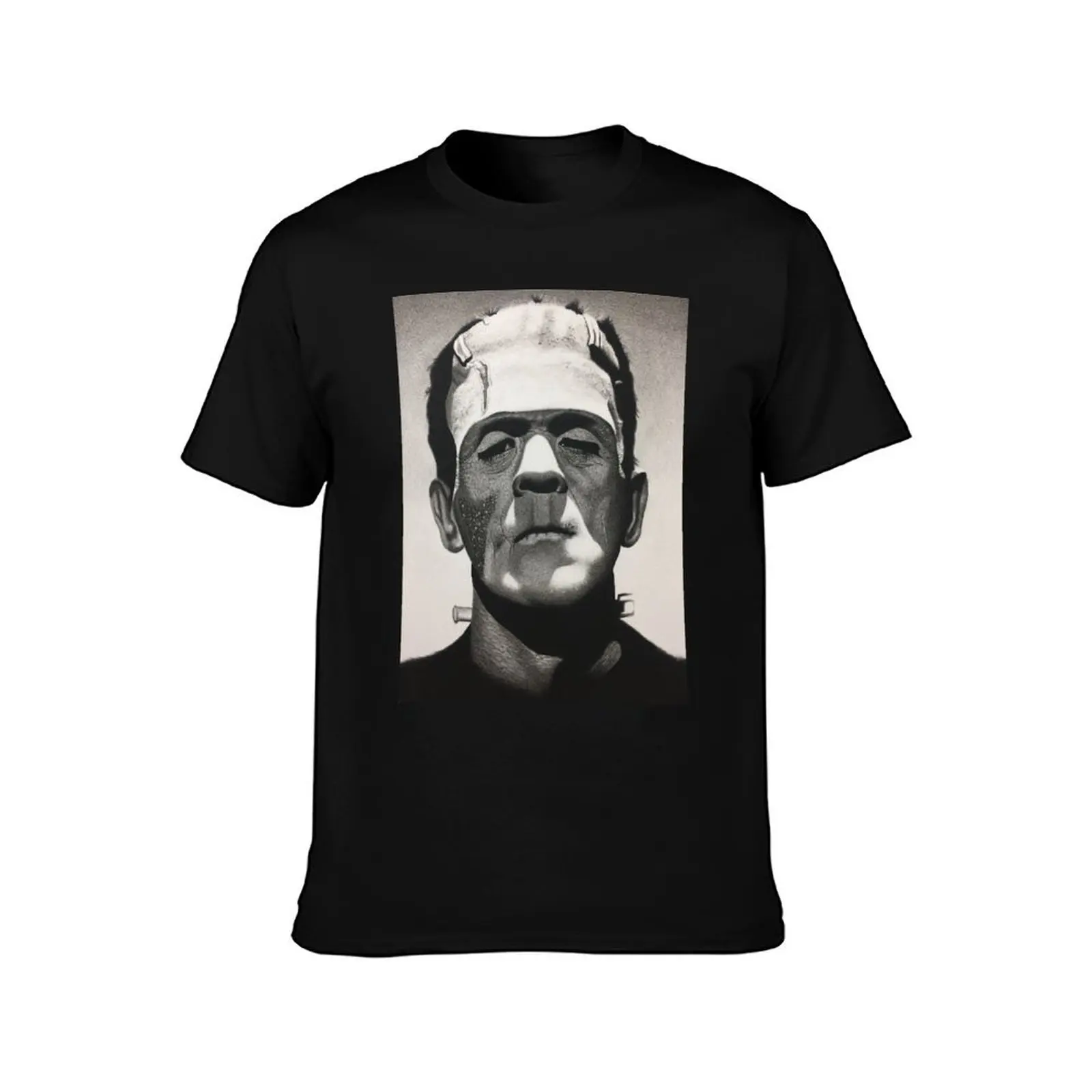 Classic Monster Frankenstein Charcoal Drawing T-Shirt funny costumes heavyweights plain t shirts men