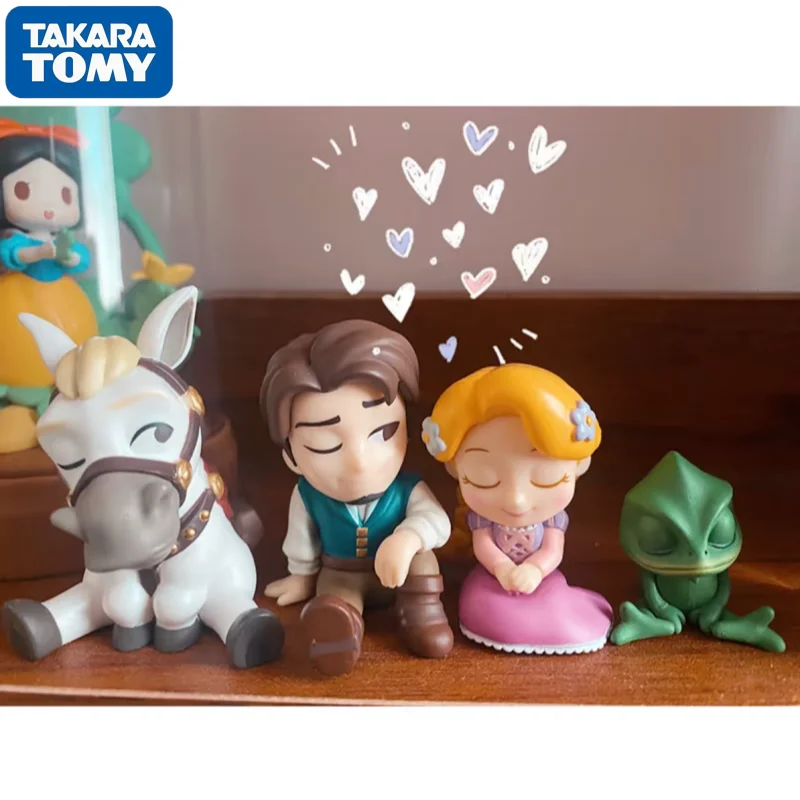 

Bandai Genuine TAKARA TOMY A.R.T.S 4Pcs Gashapon Disney Tangled Rapunzel Action Figure Toys For Kids Gift Collectible Ornaments