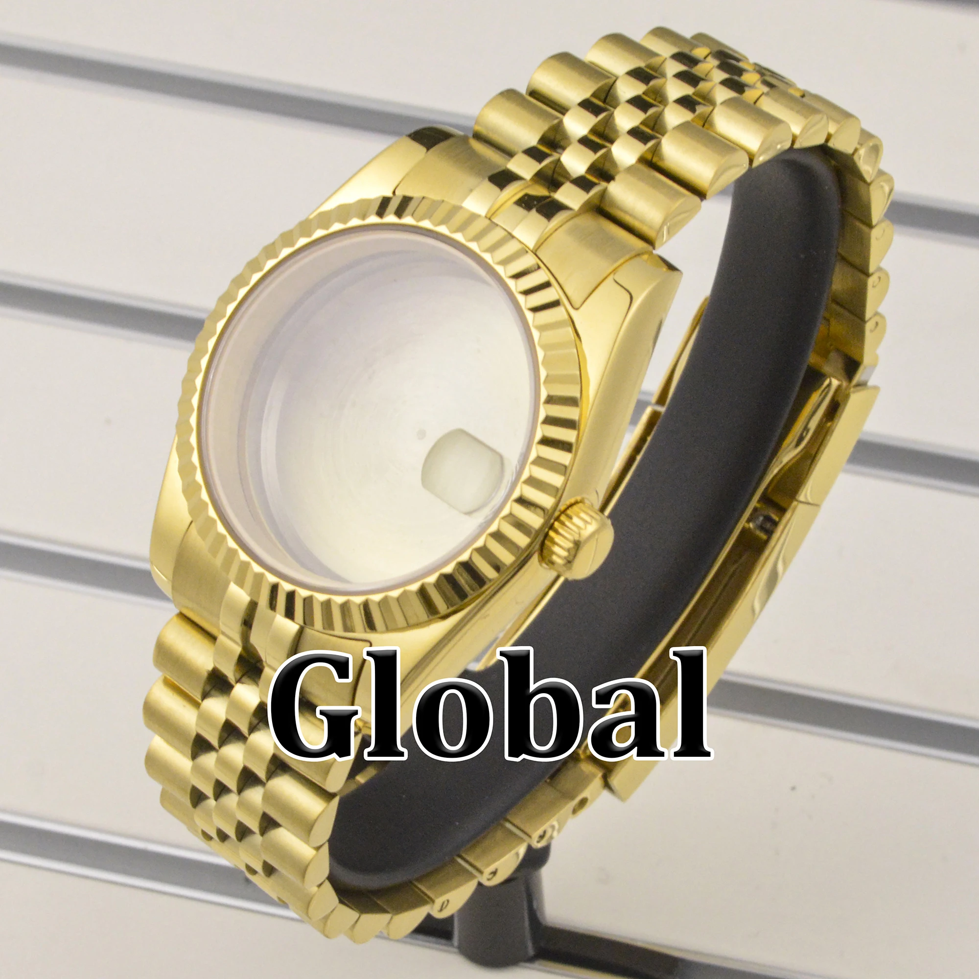 for Datejust 36/39mm Silver/Rose gold/Black Watch Case Stainless Steel Jubilee Bracelet Sapphire Glass Fit NH35 NH36 Movement