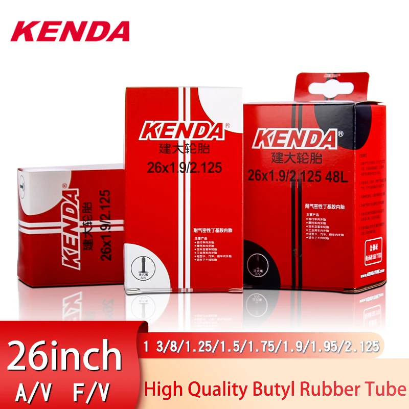 KENDA inner tube 26inch 26*1.25 1.5 1.75 1.9 2.1 2.125 MTB Butyl Rubber Camera 26er Mountain Tube Inner Tyre Bicycle Parts