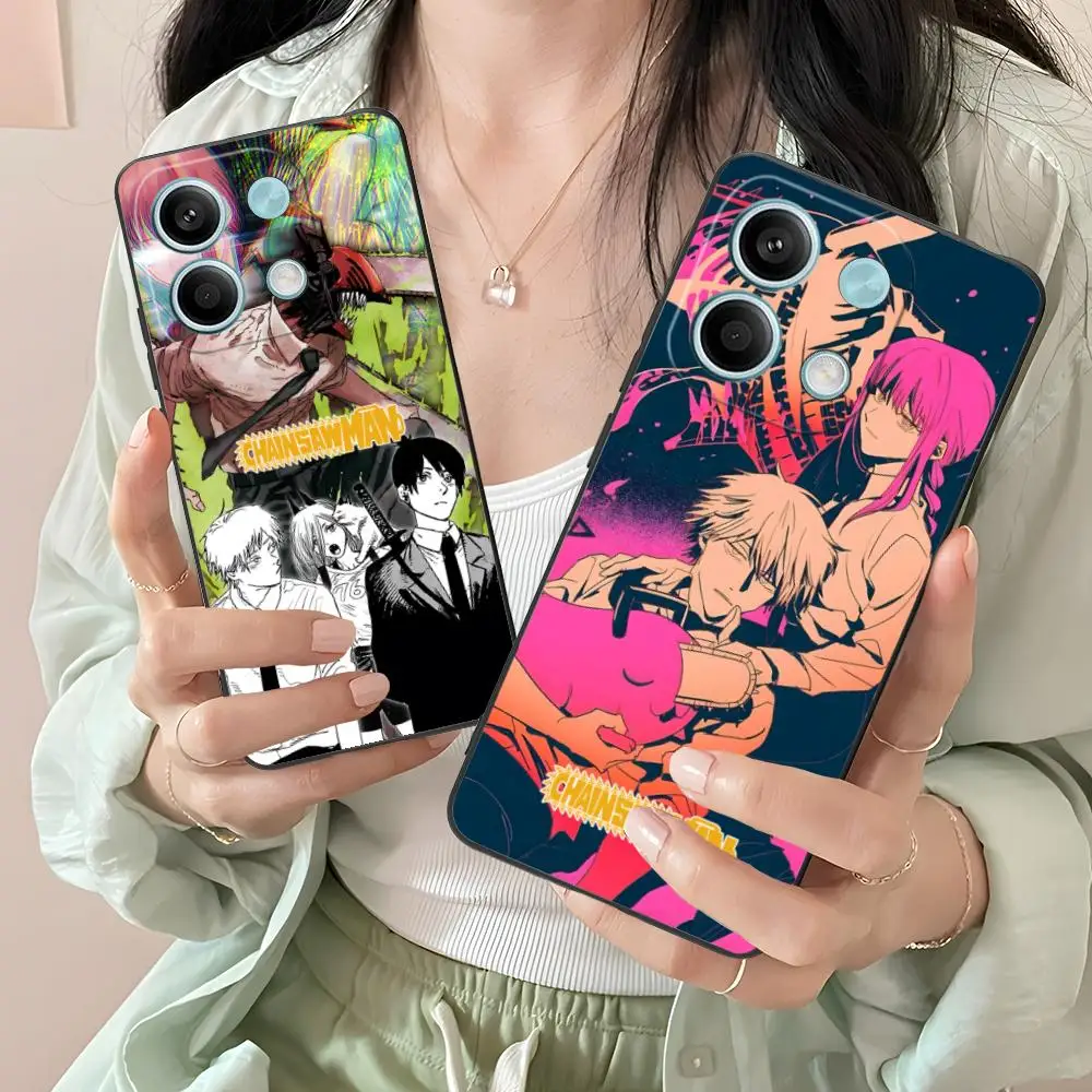 Chainsaw Anime Man Mobile Phone Case for Xiaomi Redmi Note 14 13 12 11 A5 3 2 1 Pro Plus 4G 5G Colour Protective Cover Luxury