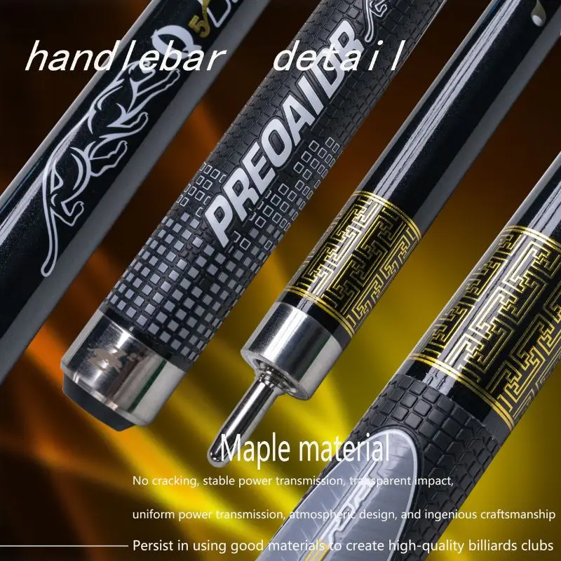 Professional Wooden Pool Cue Stick Business Style Straight Design High Elasticity Multi-layer Leather Tip wooden Composite