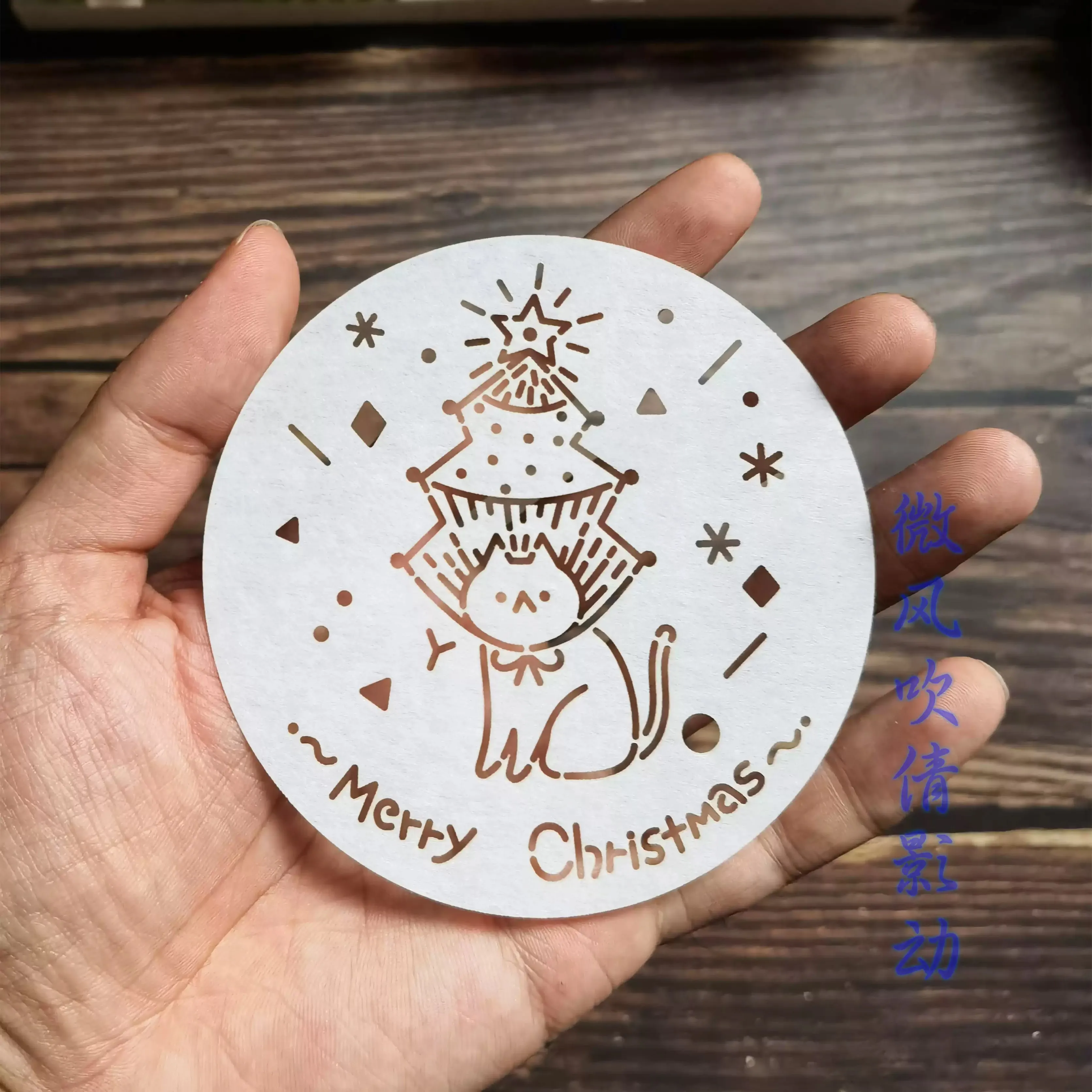 coaster Decor,cloth Drawing tool christmas cat tracing Quilting Templates Sashiko Stencils Reusable PET formwork for Embroidery
