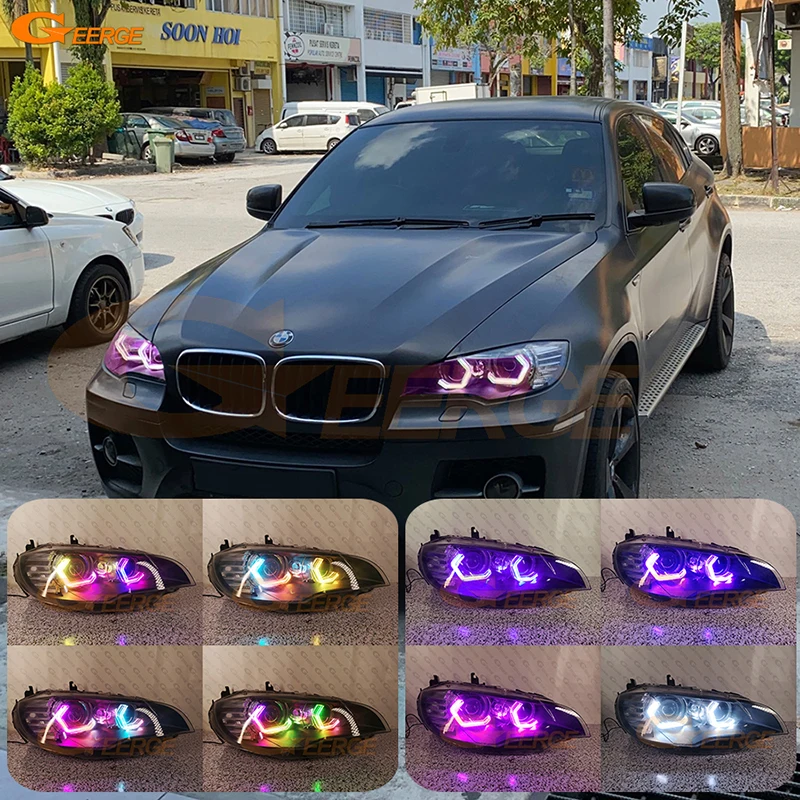 

For BMW X6 E71 E72 2008 2009 2010 2011 2012 2013 2014 Concept M4 Iconic Style Dynamic Multi Color RGB LED Angel Eyes Halo Rings