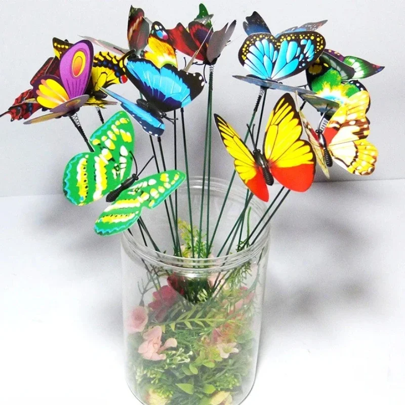 PVC Bunch of Butterflies Garden Yard Planter Colorful Whimsical Butterfly Stakes Decoracion Outdoor Decor Gardening Decoration