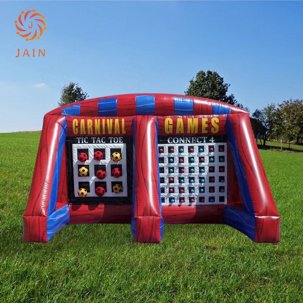 

Надувной бейсбольный футбольный мяч Connect 4, Tik TAC TOE, карнавальная игра с воздуходувкой, надувные игры на открытом воздухе для аренды вечеринок