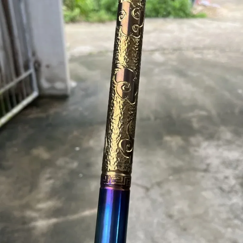 Titanium alloy, gold hoop, hand-carved golden moire paper pattern Titanium alloy integrated solid