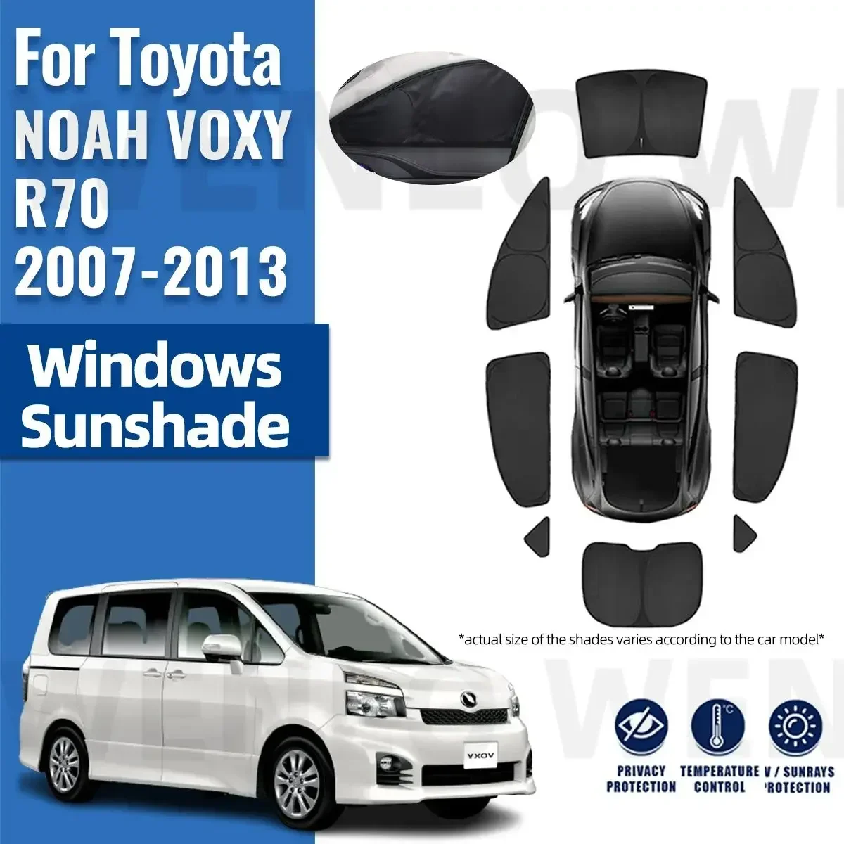 

For Toyota NOAH VOXY R70 2007-2013 Full Cover Car Sunshade Shield Front Windshield Frame Curtain Rear Side Window Sun Shades