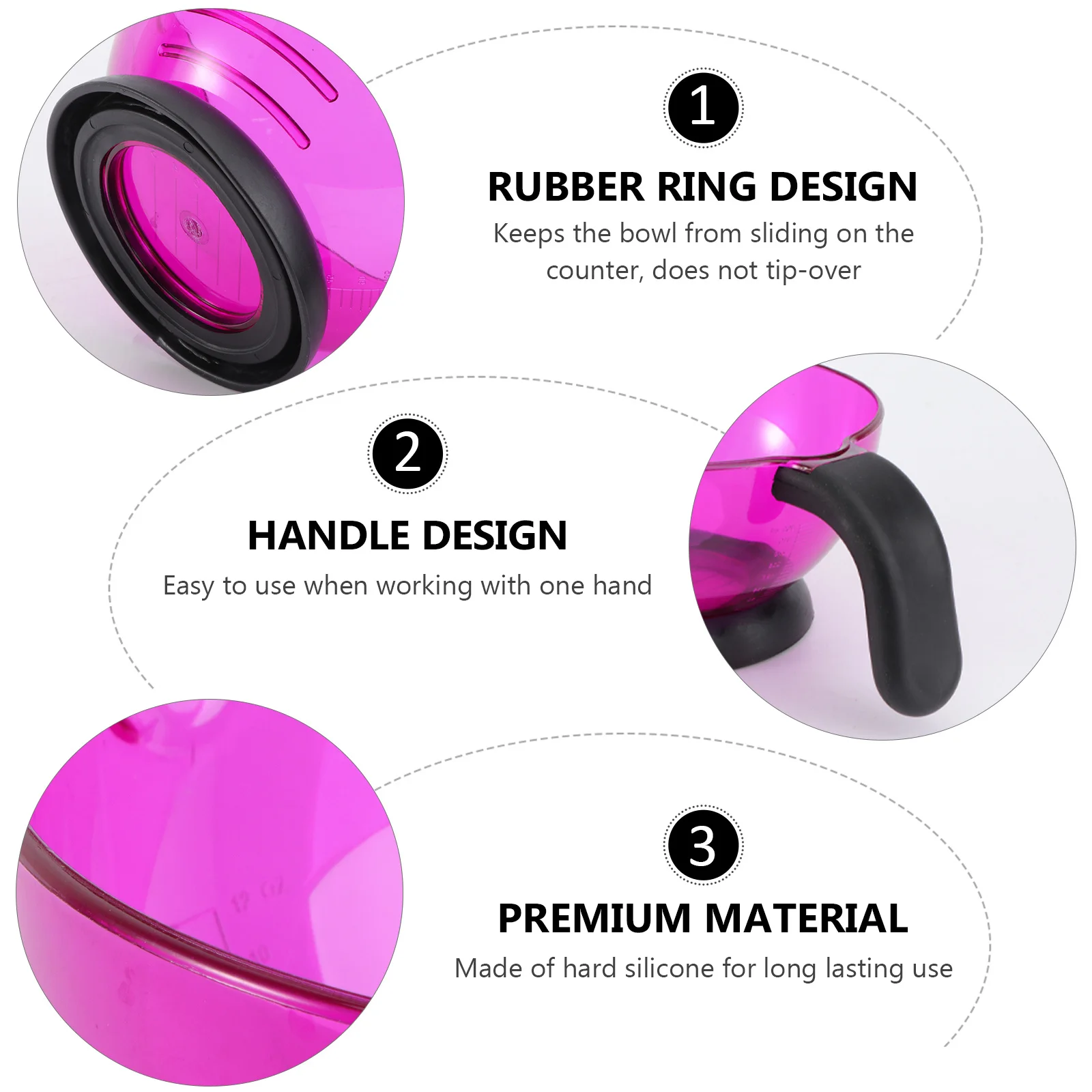 

1Pcs Silicone Hair Dye Bowl Purple Hair Coloring Cup Professional Salon Barbershop DIY Hairdressing Mixing Cup No Spill