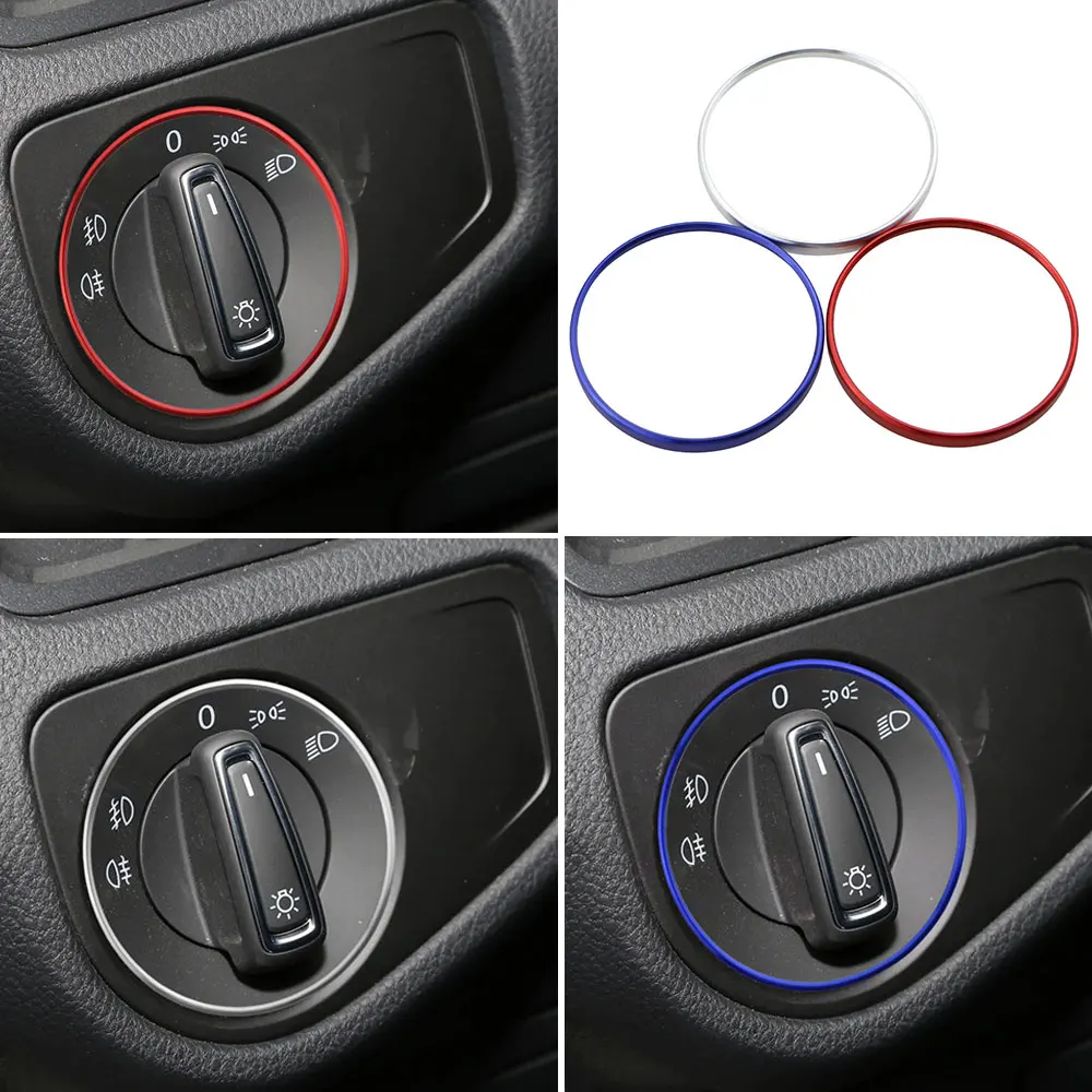 For Skoda Rapid 2013-2022 Octavia 2013-2016 Scala 2019-2023 Fibia 2011-2020 Citigo 2013-2023 Head Light Adjust Knob Sticker Ring