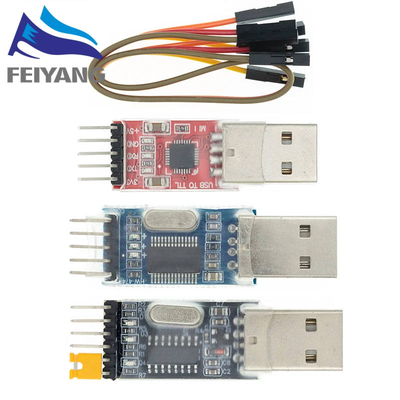 3pcs/lot =1PCS PL2303HX+1PCS CP2102+1PCS CH340G USB TO TTL for arduino PL2303 CP2102 5PIN USB to UART TTL Module