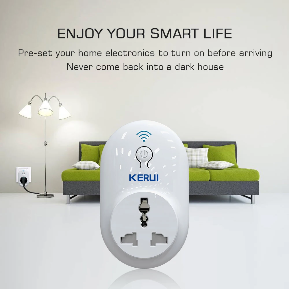 KERUI WIFI Smart Socket US Wifi Smart Plug Power Outlet For Home Control APP Control