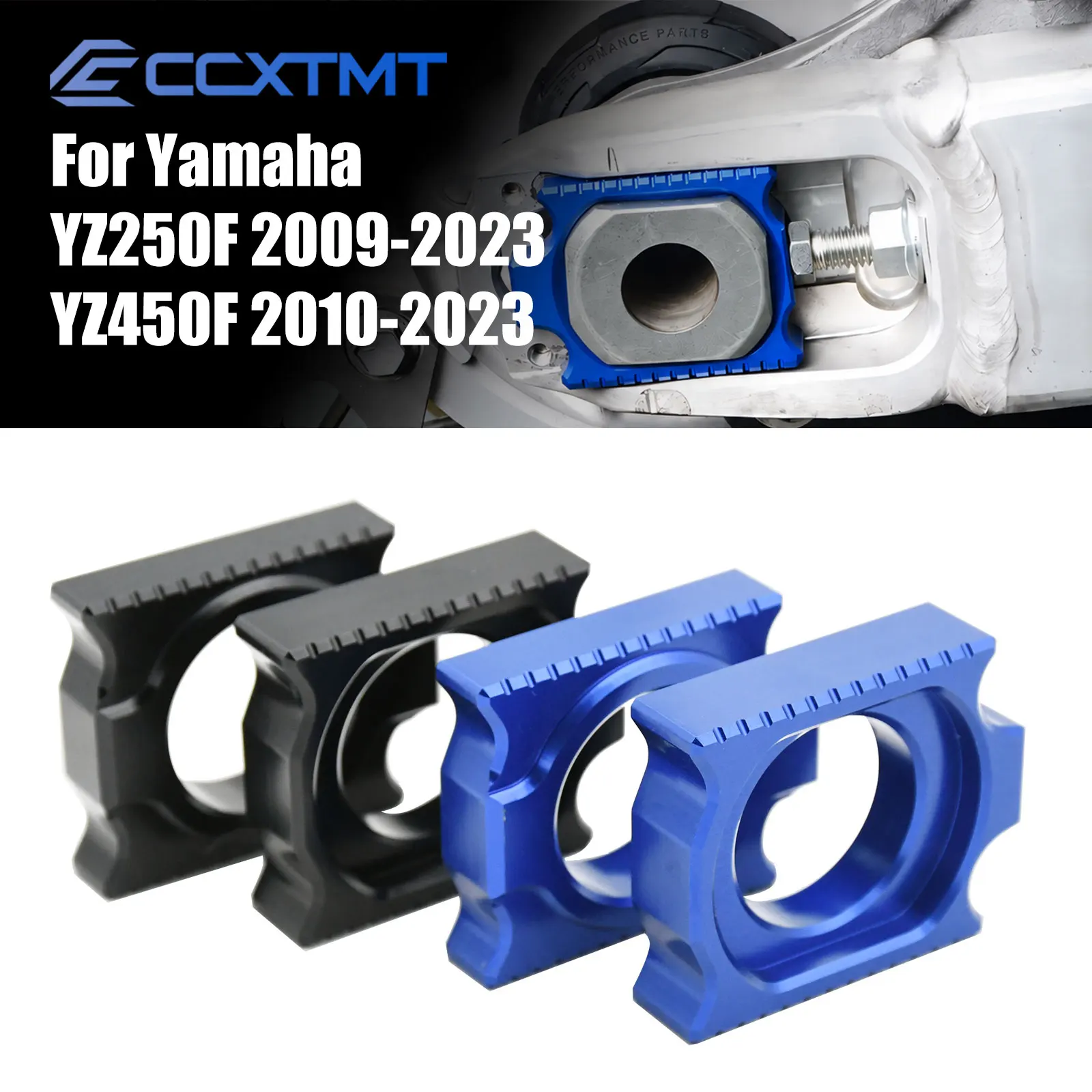 Motorcycle CNC Adjuster Rear Chain Axle Block For Yamaha YZ450F YZ250F YZ 450F 250F 2009-2023 2022 2021 2020 2019 2018 Universal