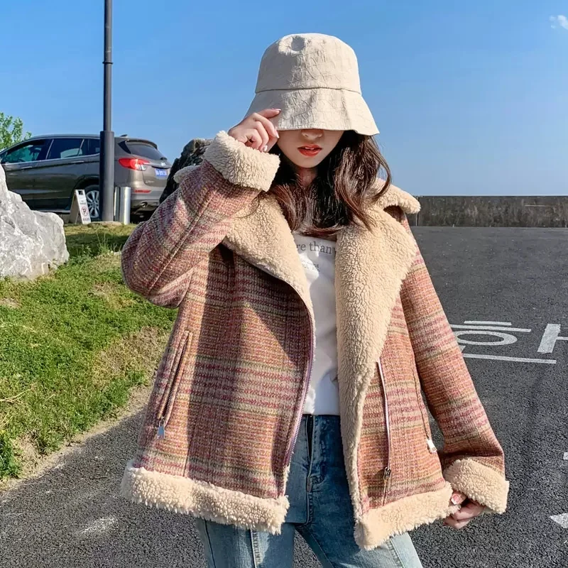 Cotton coat, cotton coat, women's autumn and winter 2022, new style, versatile fashion, thick coat, women's lamb hair, light X46