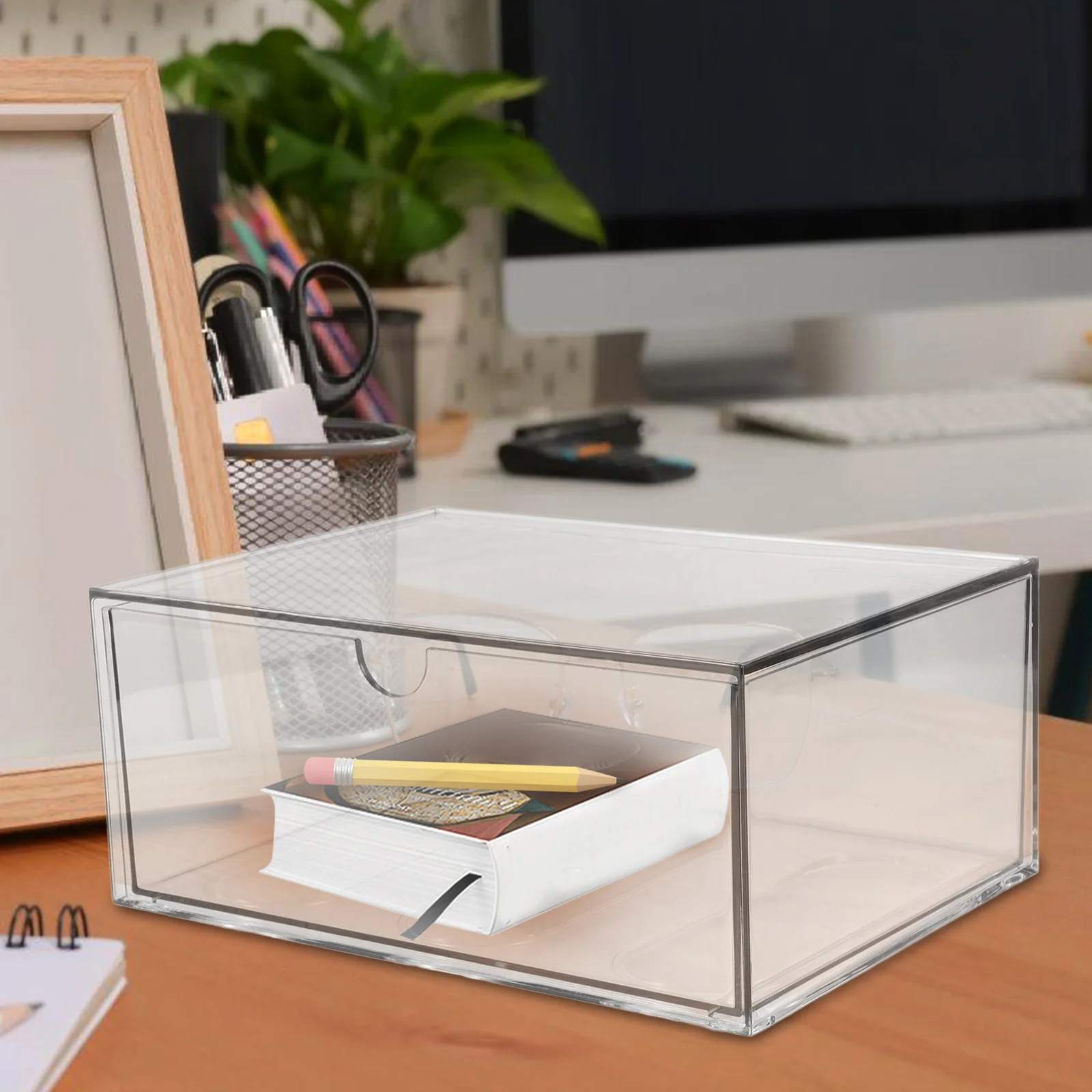 

Drawer Desktop Storage Box Dorm Organizer Make up for Girls Drawers Transparent Organizers Organizing Office
