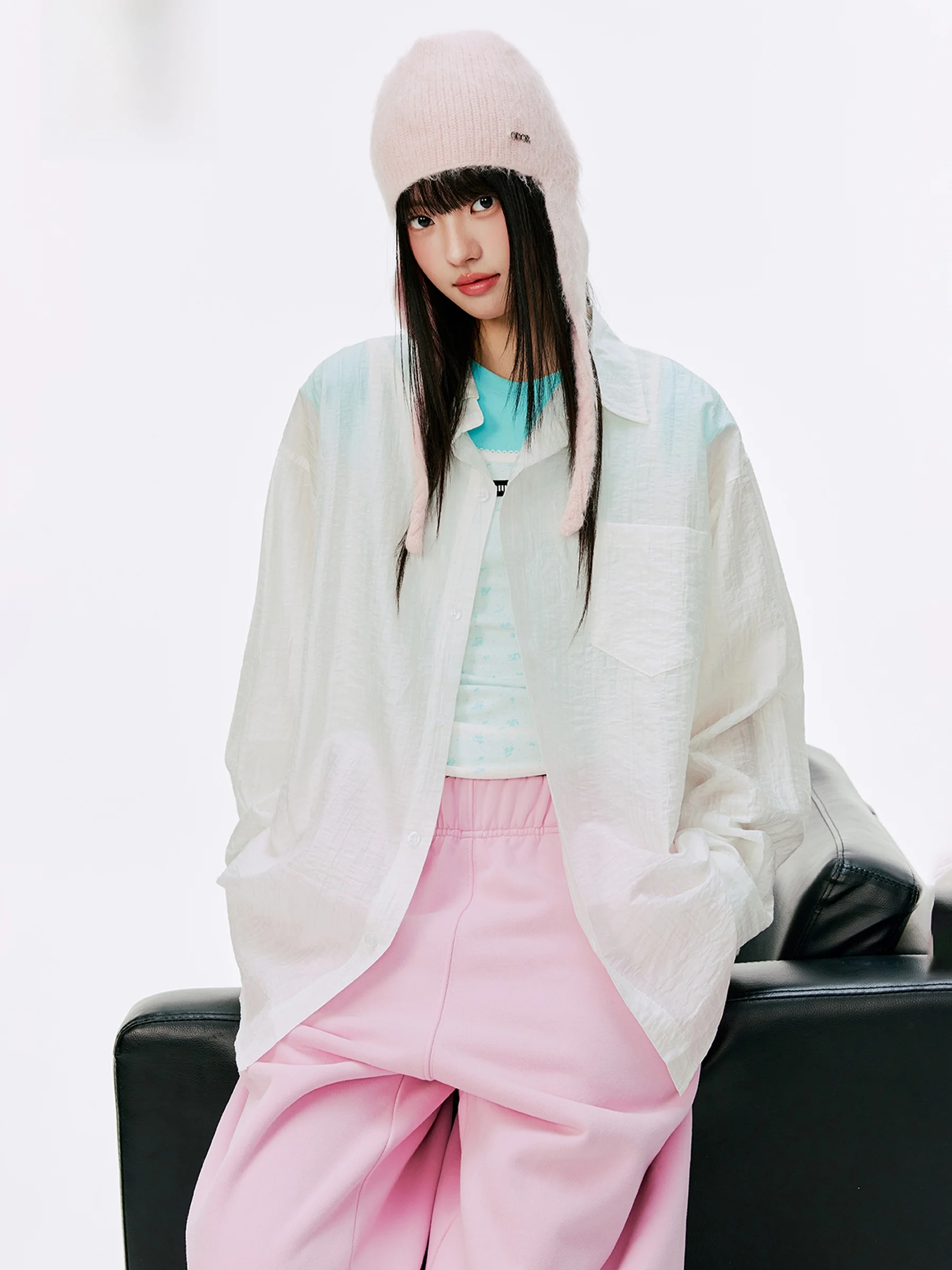 

Женская свободная рубашка Burland с длинным рукавом, тонкая, белая, в корейском стиле, дышащая, влагоотводящая, повседневная