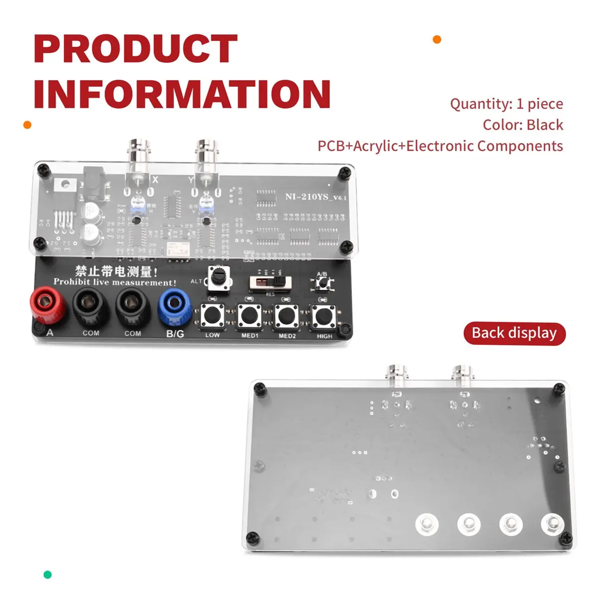 fitfit VI Curve Tester Two-Channel Input (Acrylic Version Dual-Channel Display) Shows Four Test Frequencies US Plug