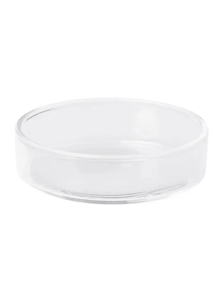 Ornamental Fish Feeding Bowl Clear Glass Samll Round Fish Biat Container for Home Living Room Fish for Tank Feed Dish