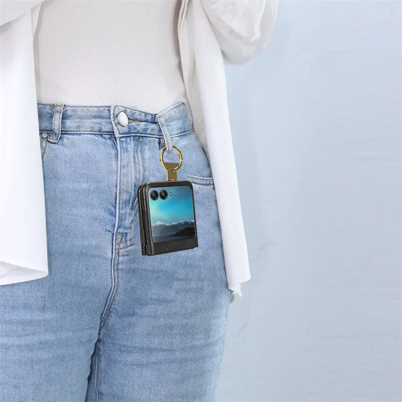 For Motorola Razr 40 Ultra XT232 Case Metal Ring Lanyard Shell Coque Shockproof Phone Case Cover Capa for Moto Razr 40 Ultra