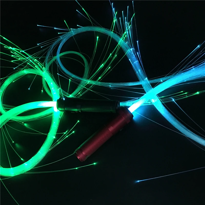 Color-Changing Fiber Optic Dance Whip Colorful Glowing LED Flash Whip Hand Rope for Dance Festival Party Carnival Wedding Decor