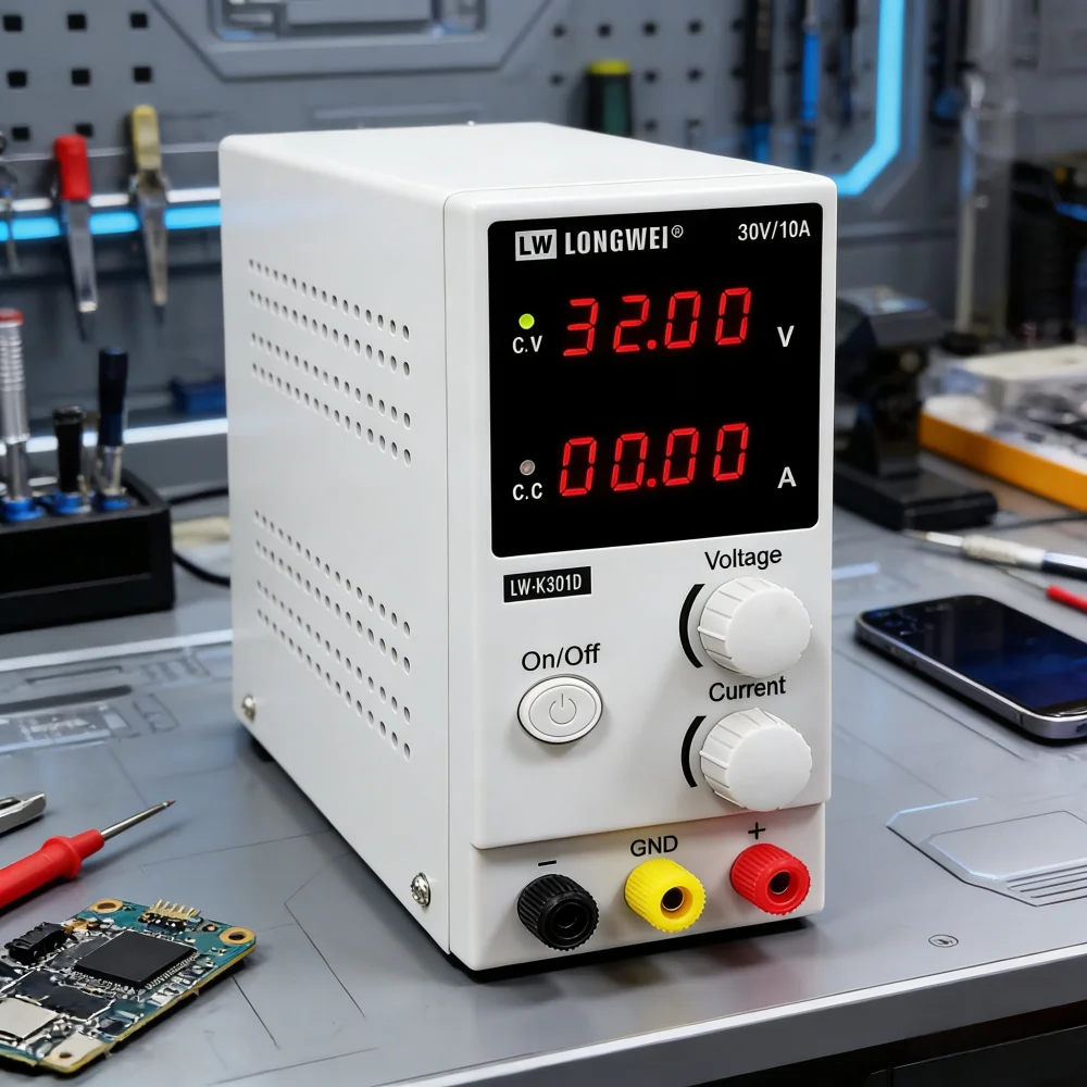 AC110-220V Input Adjustable DC Regulated Power Supply Output Voltage 15V/32V/60V100V for Mobile Phone/Laptop/Computer Repair Lab