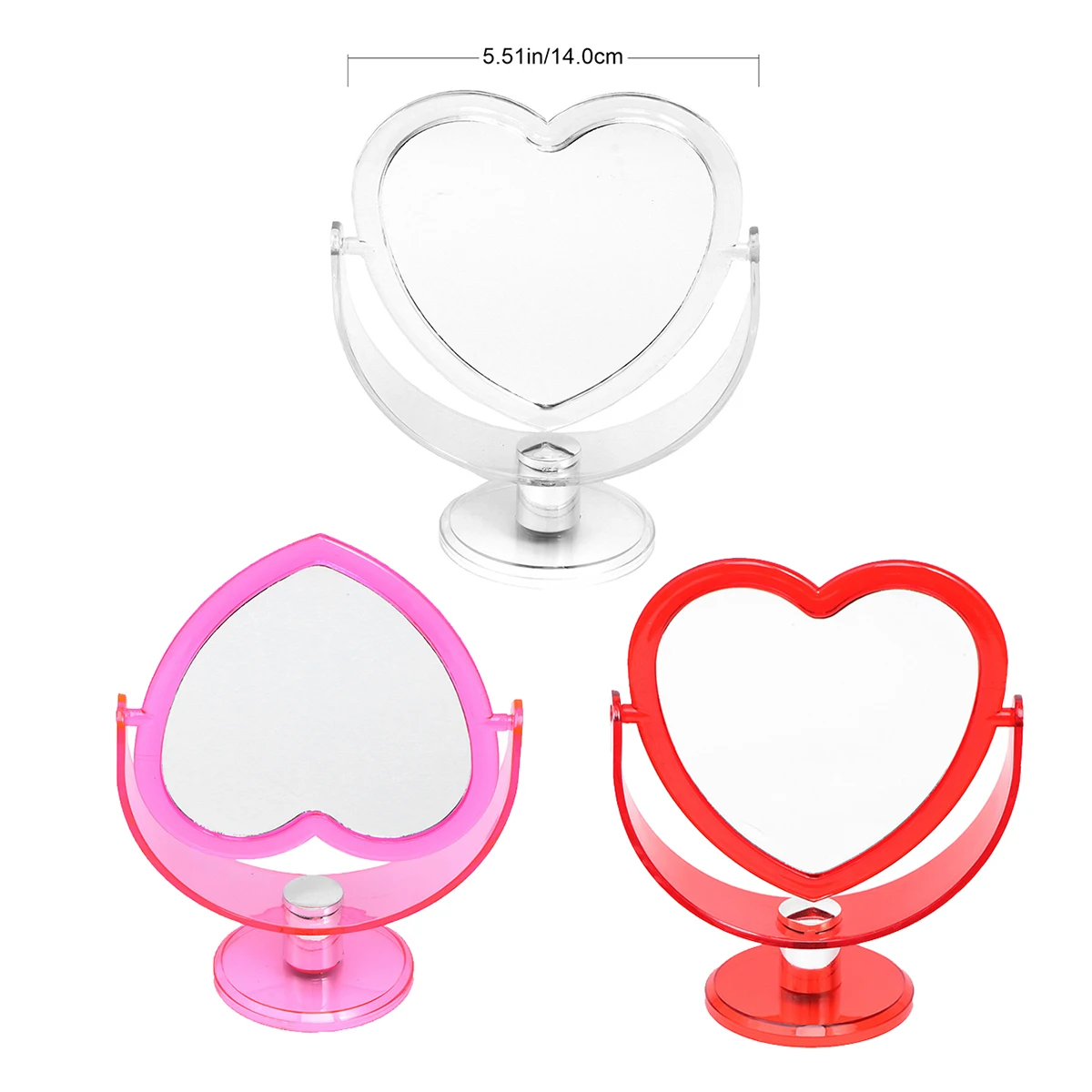 Premium Acrylic Heart-Shaped Two-Sided Desktop Mirror High Definition Lightweight Wall Mountable Decorative Mirror for Home