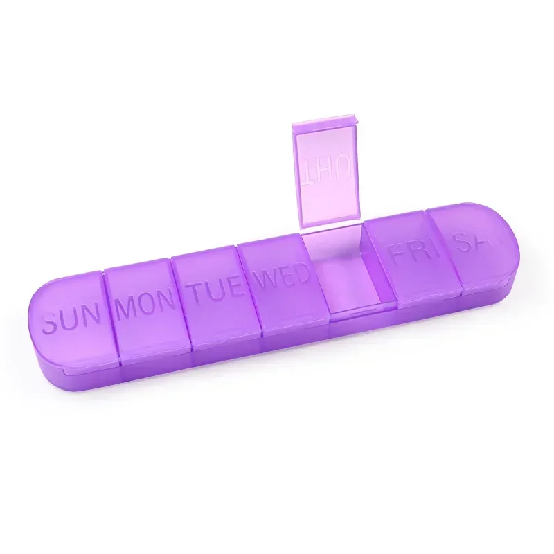 Weekly Medicine Pill\'s Box Pill Case Drug Dispense Mini Portable Pills Organizer Case 7 Grids PillBox Tablet Storage Container