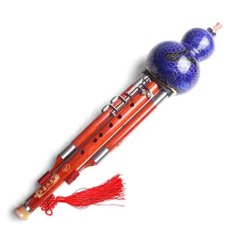 

2025 Chinese Traditional Instrument Hulusi Cucurbit Flute Bottle Gourd Silk C-Key Resin Material Bottle Gourd Silk