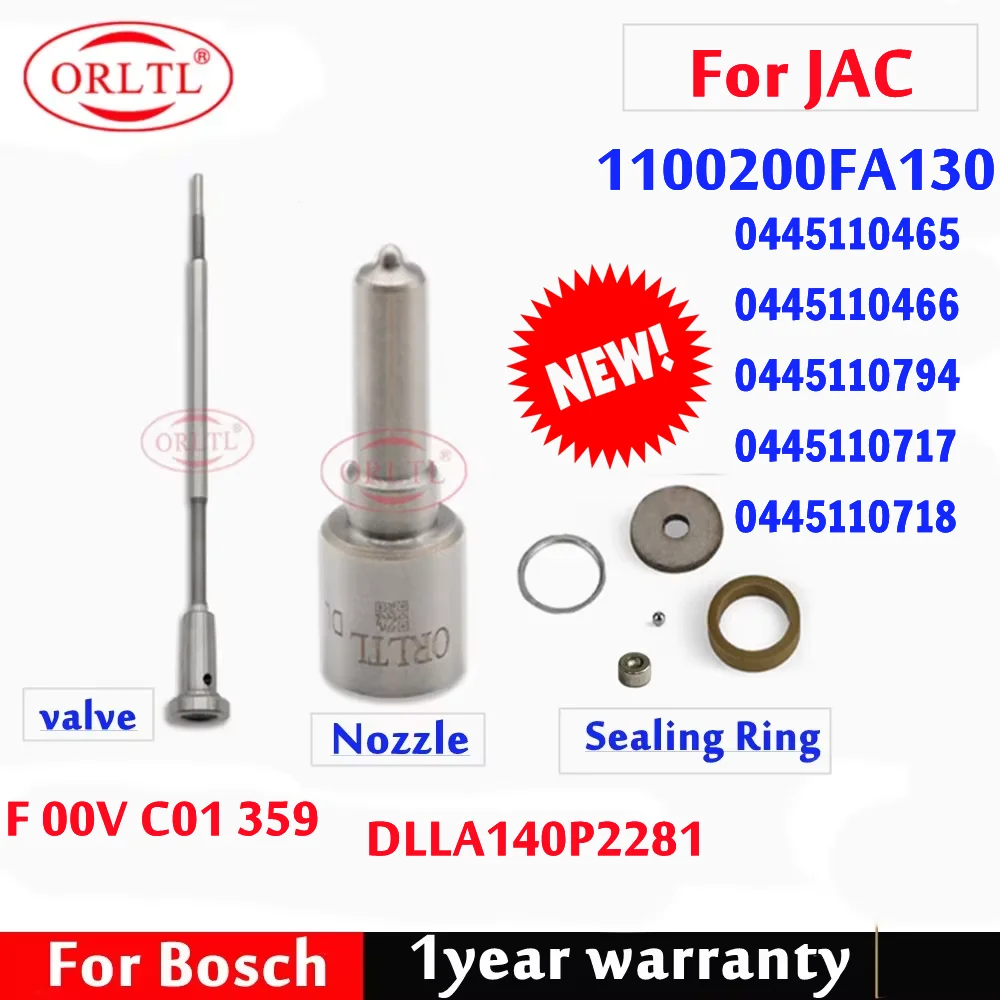 

Ремкомплекты сопла DLLA140P2281 Клапан F00VC01359 для JAC INJECTOR 0445110465 0445110466 0445110794 0445110717 0445110718