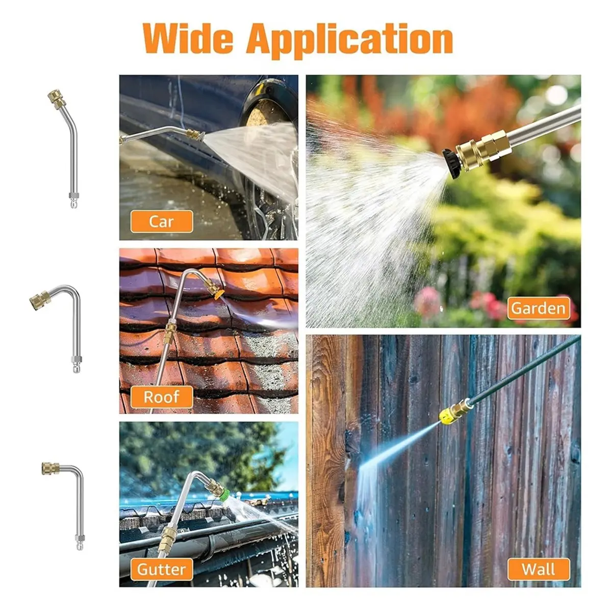 update. 8' Pressure Washer Spray Extension for Gutter Cleaning, Upgraded Pressure Washer Accessories 1/4