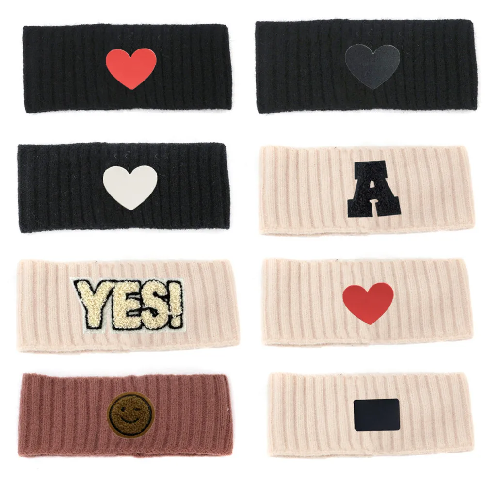 001X Fashion smiling face Headband  For Girls Hair Accessories Knitted Headbands Girls EarBand