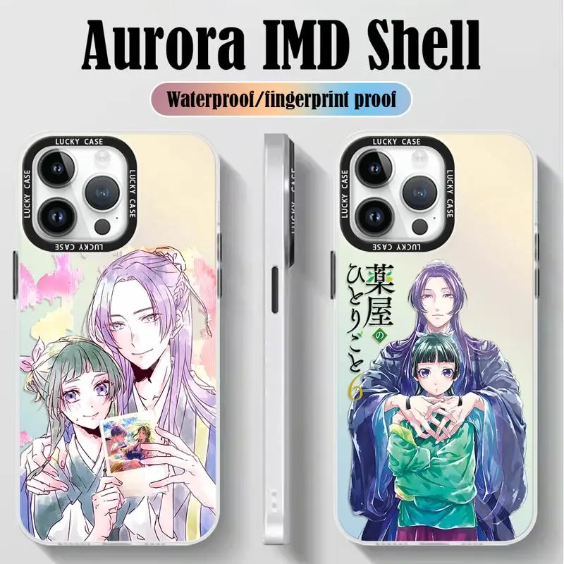 Gradient Color Case for iPhone 15 14 13 12 11 pro Max XS XR X 7 8 Anime The Apothecary Diaries Iridescent Laser Clear Cover