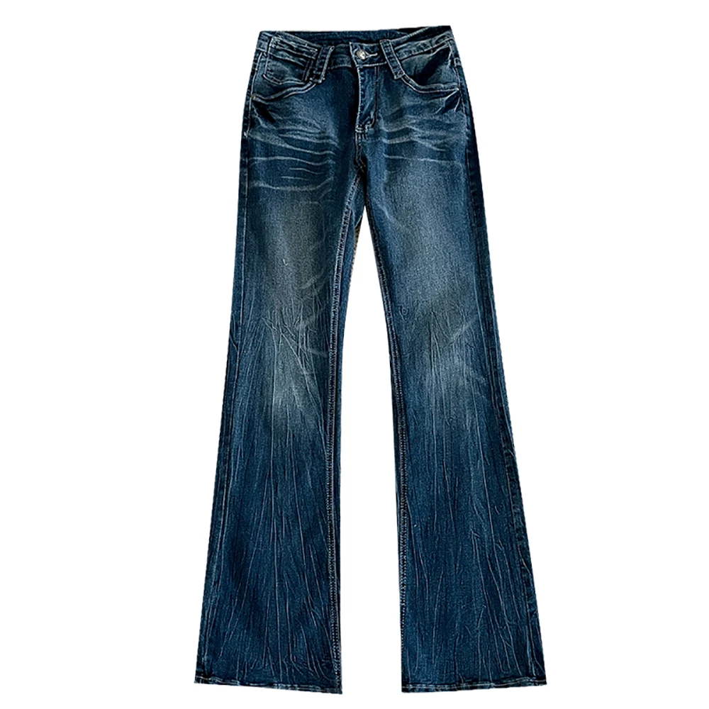 

Джинсовые брюки с высокой талией в стиле ретро, женские осенние потертые широкие прямые брюки, шикарные универсальные джинсы, уличная одежда