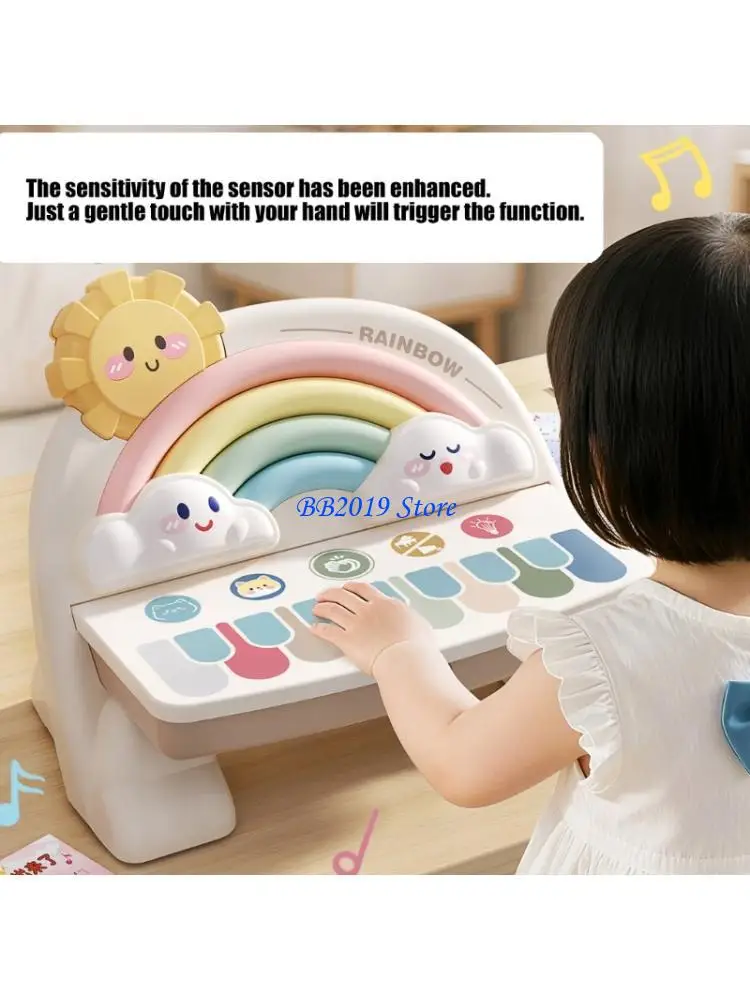 Q0KB Giocattolo con tastiera musicale portatile per bambini in età prescolare con suoni multipli per favorire l'apprendimento e