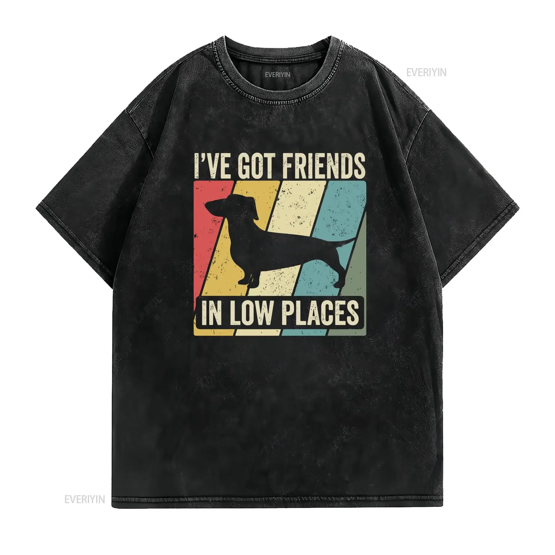 Dachshund T Shirt Funny for Lover Retro Vintage Mom Wiener Dog I've Got Friends In Low Places vintage Washed Slightly graphic