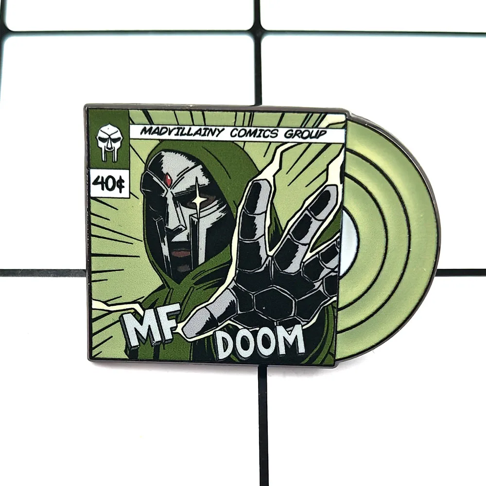 Underground Hip-hop Iron Mask Brooch Manga Style Album Metal Badge Hip Hop Legend Theme Classic Record Enamel Pin Fans Gifts