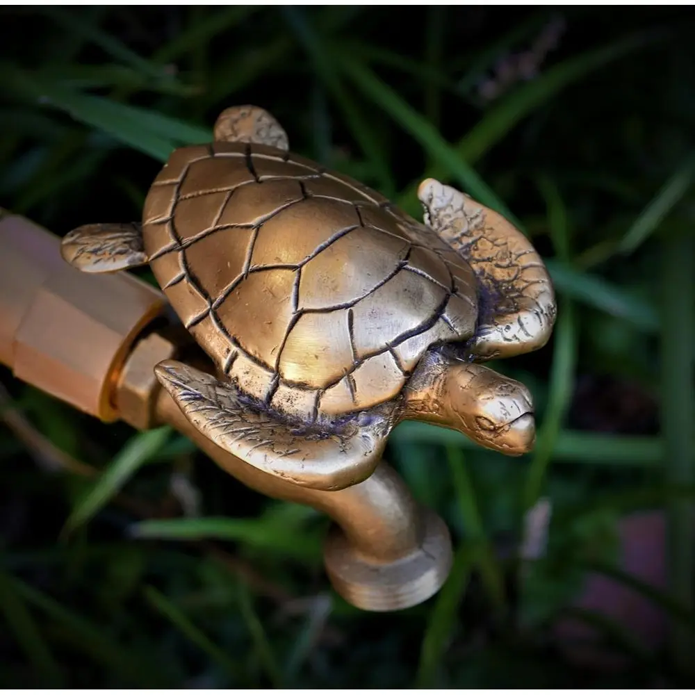 Universal Brass Sea Turtle Outdoor Faucet Handle, DIY Replacement, Fits Most Models