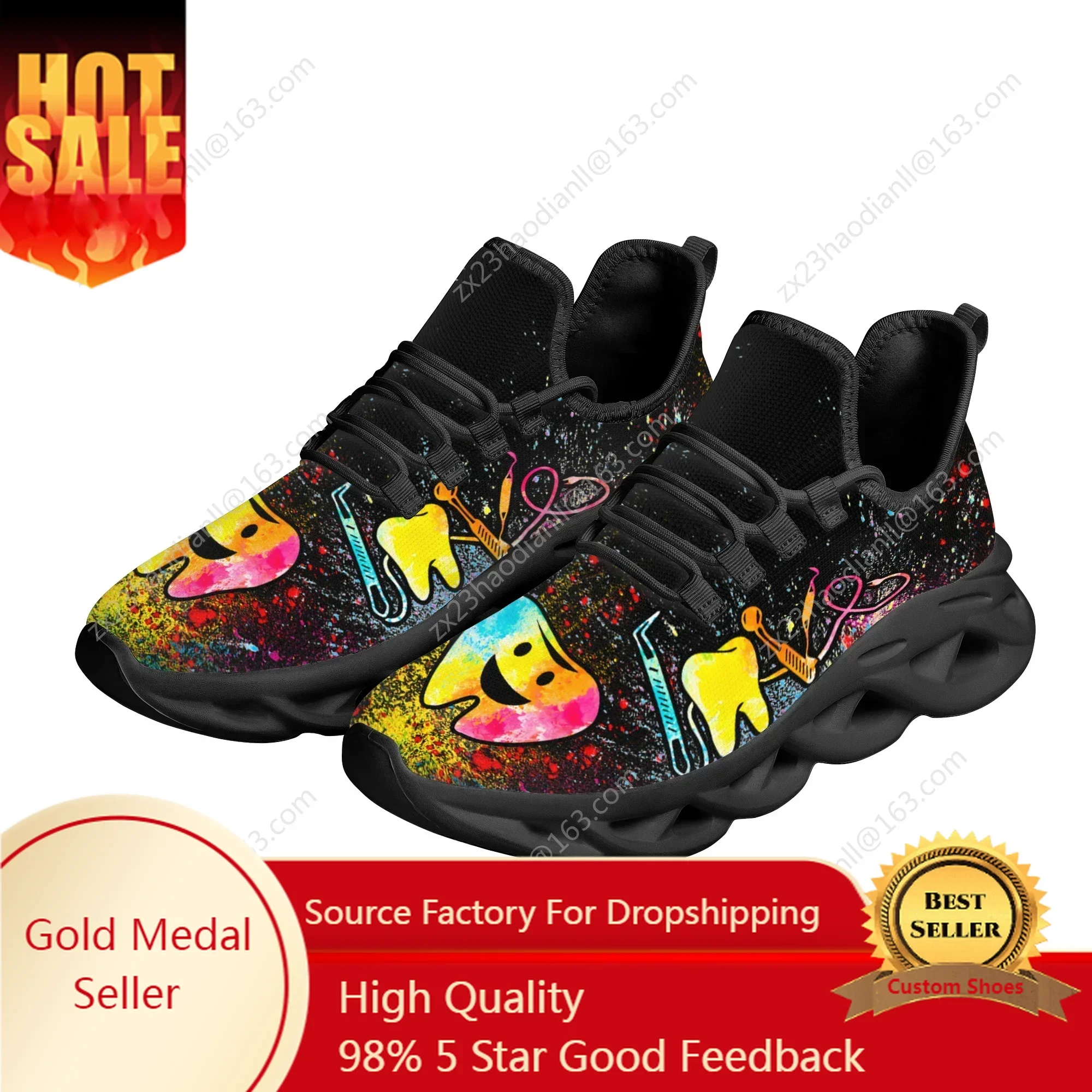 Medical Heartbeat Design Women Nursing Shoes Gradient Star Teeth Non-slip Soft Sole Sneakers Cozy Shock Absorption Flat Shoes