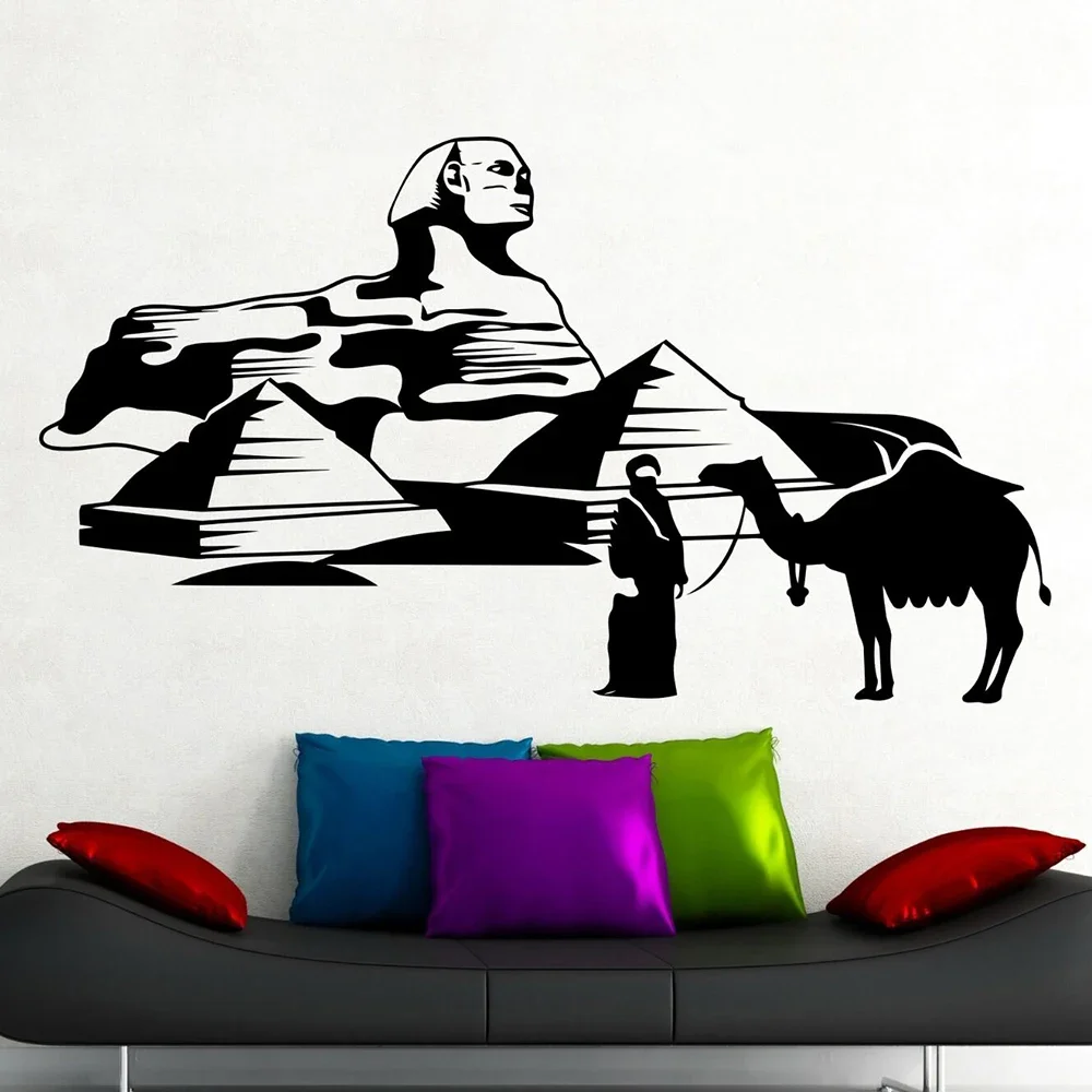 Egypt Pyramids Sphynx Wall Decal Camel Bedouin Vinyl Wall Sticker Home Living Room Decoration Accessories Removable Mural X453