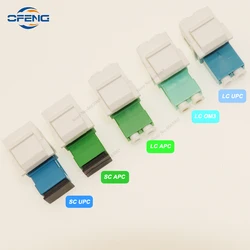 10Pcs /lot Fiber keystone jack  Fitting Duplex LC SC UPC APC Connector Fiber Optic Keystone Jack Adapter customized