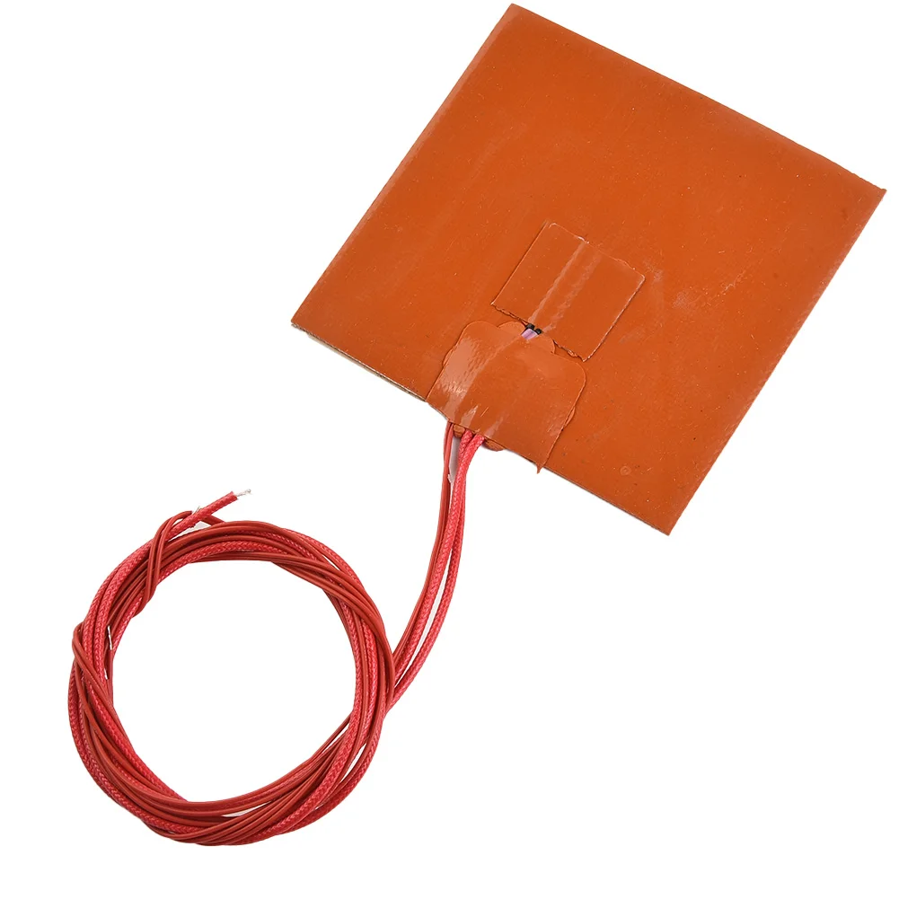 24V 60W Silicone Heater Pad Heating Pad Square Rubber Heat Mat For Printer Heated Bed Warming Accessories 100x100mm