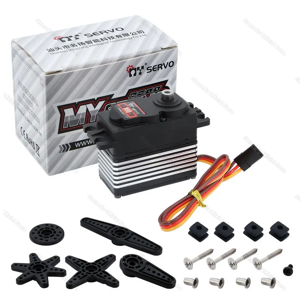 JX MY Servo MD980TW Large Torque 44Kg.cm Digital Standard Coreless Servo & Metal Gear Servo Middle Aluminum Shell 43.8x22.4x40mm
