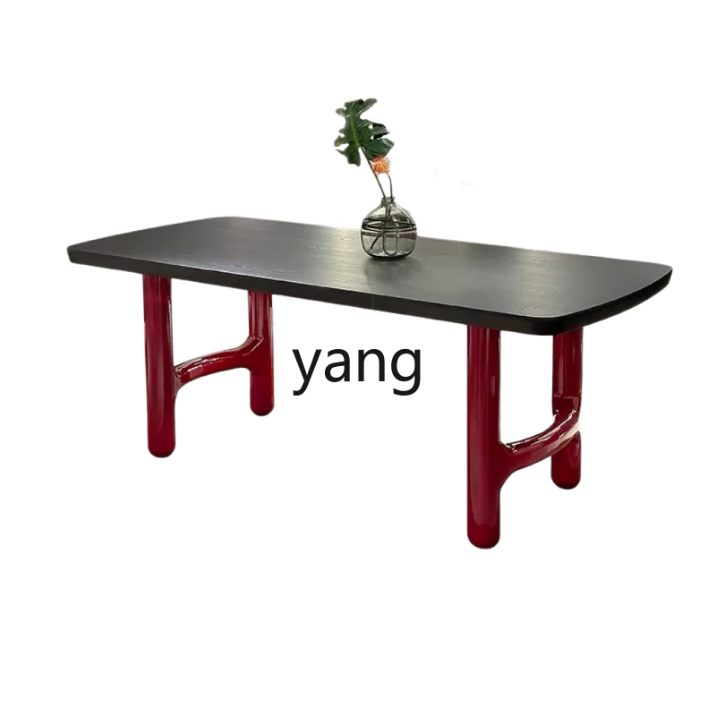 

LMMantique retro black solid wood dining table living room wabi wind home desk