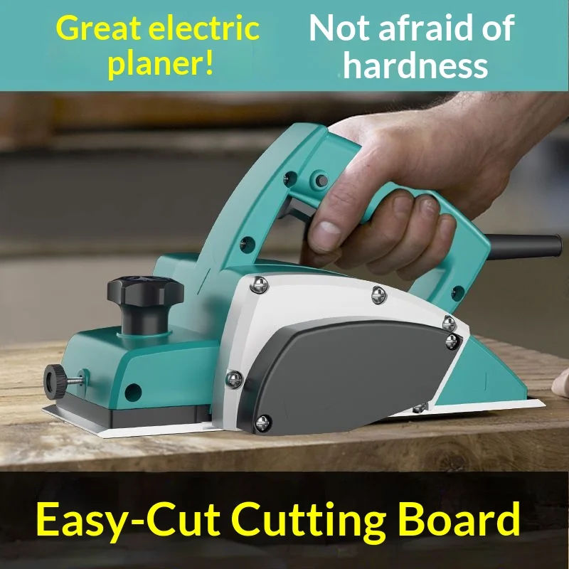 Professional Electric Wood Planer High-Power Copper Core Motor with Dual-Blade Depth Adjustable for Smooth Finishing